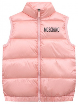 Утепленный жилет Moschino H0S02K/L3A32/4A 8A Нежный розовый цвет этого стеганого