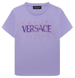Хлопковая футболка Versace 1000052/1A07217/8A 14A