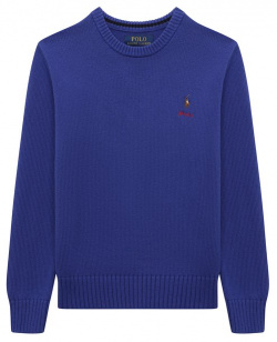 Хлопковый пуловер Polo Ralph Lauren 323868900 Синий связали из мягкой