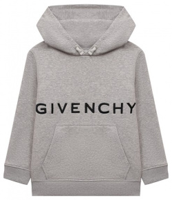 Хлопковое худи Givenchy H25473/6A 12A Серое вошло в капсульную коллекцию
