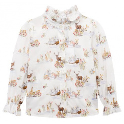 Хлопковая блузка Paade Mode 234138309/4 8 Белую блузу с пастельным принтом в