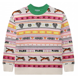 Хлопковый пуловер Kenzo K15683/6Y 12Y