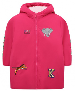 Утепленное пальто Kenzo K16100/3Y 5Y В цвета фуксии ребенку будет