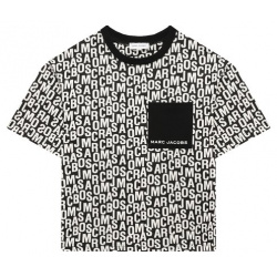 Хлопковая футболка MARC JACOBS (THE) W60143/6A 12A Для изготовления черно белой