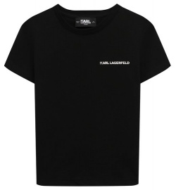 Хлопковая футболка Karl Lagerfeld Kids Z30056
