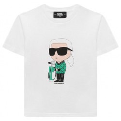 Хлопковая футболка Karl Lagerfeld Kids Z30052