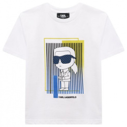Хлопковая футболка Karl Lagerfeld Kids Z30041