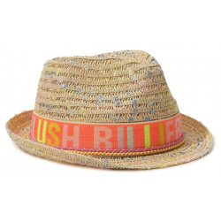 Шляпа Billieblush U20339 Бежевую шляпу с изогнутыми полями выполнили из тонкой и