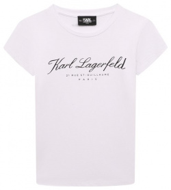 Хлопковая футболка Karl Lagerfeld Kids Z30107