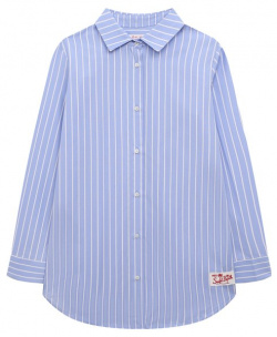 Хлопковая рубашка MC2 Saint Barth STBK MINI BRIGITTE/BRIG003/03237F Полосатую