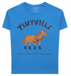 Хлопковая футболка TINYCOTTONS SS24 070 Синяя TINY Festival сочетает
