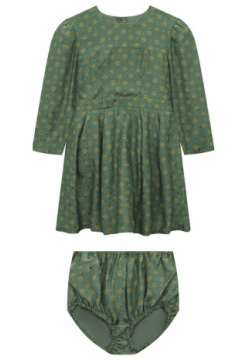 Комплект из платья и шорт Ulyana Sergeenko ABM018KD23P (0323Б23) Зеленое платье
