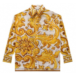 Хлопковая рубашка Dolce & Gabbana L55S98/FI5JT Легкую рубашку выполнили из