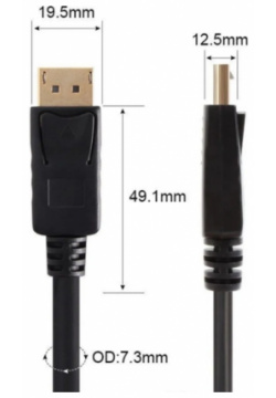Кабель соединительный VCOM DisplayPort – 1 2 Telecom 4K 60Hz м (CG712 1M)