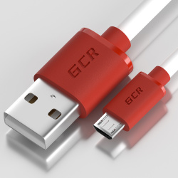 Кабель Greenconnect USB 2 0  AM/microB 5pin 28/28 AWG 25 м (белый красные коннекторы) (GCR 51501 25m)