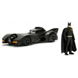 Набор DC Batman: модель машины 1989 Batmobile (масштаб 1:24) + фигурка Batman Figure 2 75" Jada Toys 