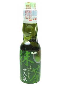 Лимонад газированный Ramune Lemonade Matcha Вкус Зелёный чай Маття (200 мл) Hata Kosen Co  Ltd