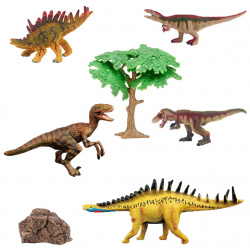 Набор фигурок Мир динозавров: Стегозавр  акрокантозавр велоцираптор кентрозавр тираннозавр (MM216 077) Masai Mara