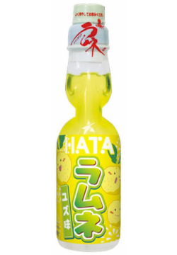 Напиток газированный Ramune со вкусом юдзу (200 мл) Hata Kosen Co  Ltd