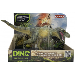Фигурка Динозавр Тираннозавр тёмно зелёный (масштаб 1:144) Funky Toys
