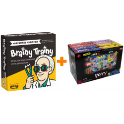 Настольная игра головоломка Инженерное мышление + Конструктор Huggy Wuggy 33 детали Набор Brainy Trainy 