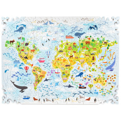 Пазл Детская карта мира деревянный Deluxe Rugo 