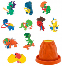 Фигурка сюрприз Crazy Dino: Динозавр в вулкане Volcano [в коллекции 10 героев] (1 шт  ассортименте) Dino