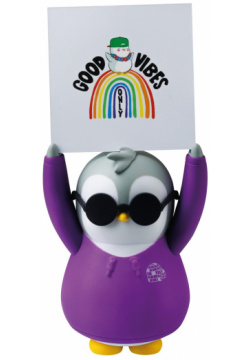 Фигурка Pudgy Penguins в фиолетовой куртке с доской для письма + аксессуары (11 5 см) 