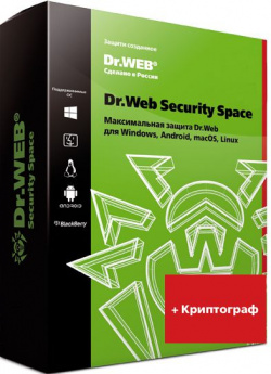 Dr Web Security Space + Криптограф  Продление (1 ПК 1 моб устр / год) [Цифровая версия] (Цифровая версия)