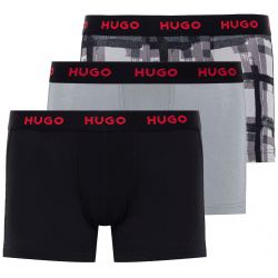 Мужские трусы Medium Grey 3 Pack Logo Waistband Trunk HUGO 50480170 039 XL