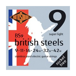 BS9 STRINGS STAINLESS STEEL ROTOSOUND Струны для электрогитары  стальные 9 42