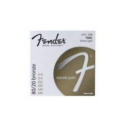STRINGS NEW ACOUSTIC 70XL 80/20 BRONZE BALL END 10 48 FENDER 