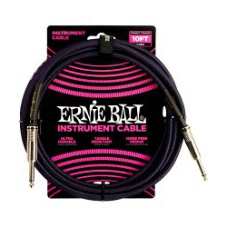 6393 ERNIE BALL Инструментальный кабель оплетенный  3 05 м прямой/угловой джеки