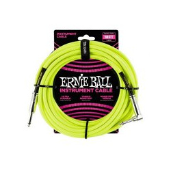 6085 18' Braided Straight / Angle Instrument Cable Neon  Yellow ERNIE BALL