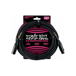 6391 15ft Braided Male Female XLR Microphone Cable Black ERNIE BALL 