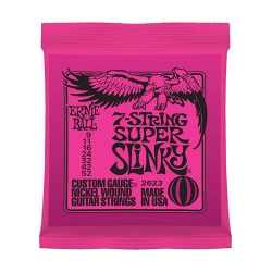 2623 Super Slinky 7 String Nickel Wound Electric Guitar Strings  9 52 Gauge ERNIE BALL