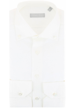 Рубашка из смеси льна и хлопка STEFANO RICCI 95610 Белый