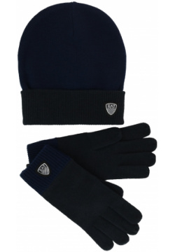 Комплект перчатки шапка EA7 110826 Синий