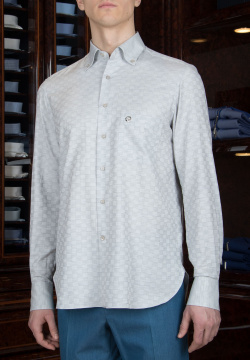 Хлопковая рубашка STEFANO RICCI 108304 Серый