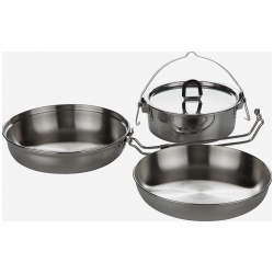 Набор посуды: котелок  сковорода миска Tatonka CAMP SET REGULAR Серебряный 4113T02 000