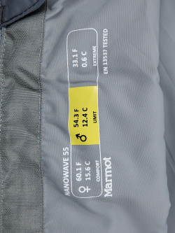 Спальный мешок Marmot Nanowave 55 +12 левосторонний  Серый 38780M04 1515