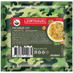 Блюдо быстрого приготовления Леовит LeoTravel Рисовый суп с мясом по домашнему  8 пакетов 40 г Зеленый 131157LVTNL1Z 1