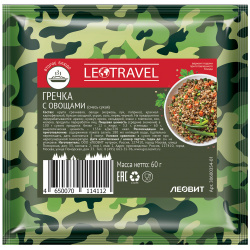Блюдо быстрого приготовления Леовит LeoTravel Гречка с овощами  7 пакетов по 60 г Зеленый 135138LVTNL1Z 1