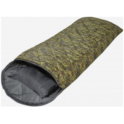 Спальный мешок Фрегат (150) с ультразвуковой стежкой и подушкой подголовником  камуфляж ширина 85 см Зеленый FREGAT223WFSQG82 KAMPIX