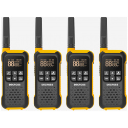 Комплект из четырех радиостанций Decross DC93 Orange Quad EU с ЗУ  Черный DC9318716304001CSTHD33 O
