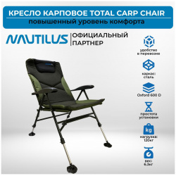 Кресло Nautilus Total Carp Chair 48x39x66 см нагрузка до 120  Черный NTCLYODN2L 04