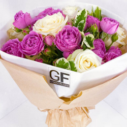 Цветы Гранд Флора new 070 Влюбленное сердце  букет из роз