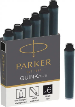 Картриджи чернильные "Cartridge Quink mini"  черные 6 штук Parker 1950407