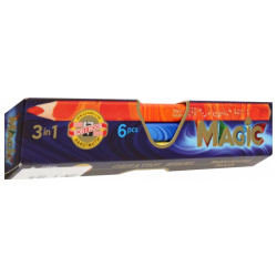 Карандаши многоцветные Jumbo Magic 3408  6 штук 3 оттенка Koh I Noor
