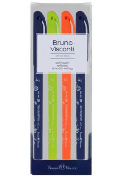 Набор из 4 ручек со стираемыми чернилами DeleteWrite  Велосипеды 0 5 мм синий Bruno Visconti
